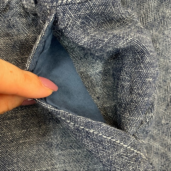 Max Studio Blue Wide Leg Linen Pants - Picture 7 of 9